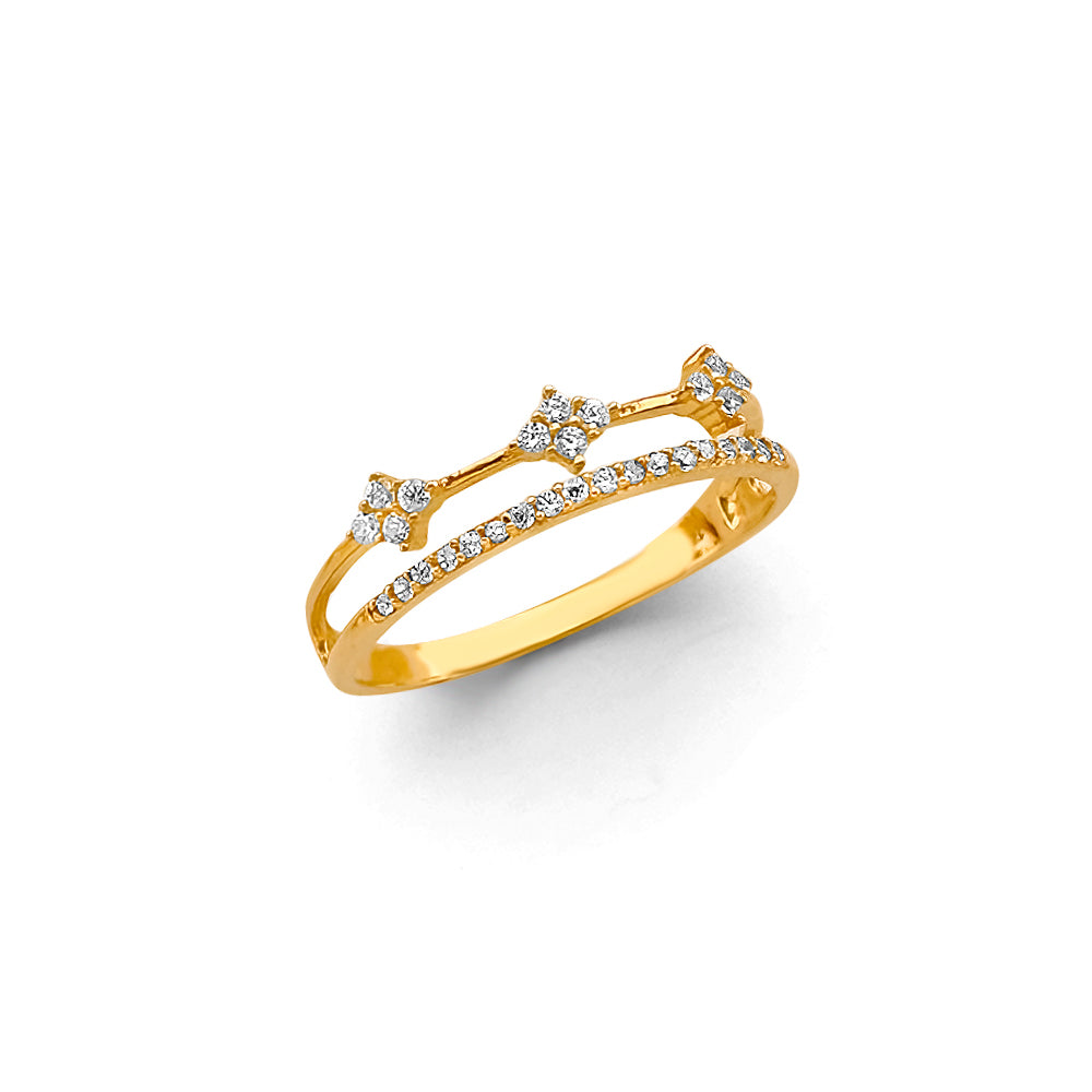 14K Yellow Gold Fancy CZ & Mother's Ring - RG3015