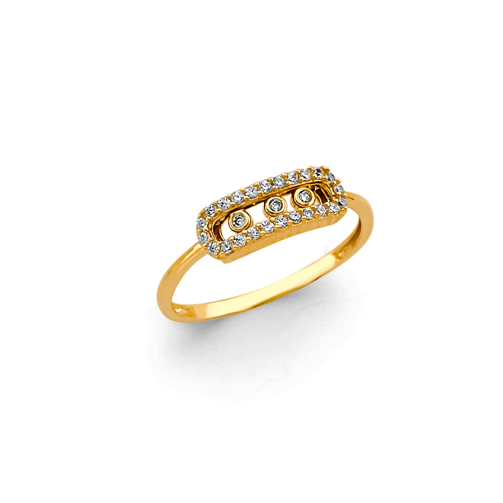 14K Yellow Gold Fancy CZ & Mother's Ring - RG3016