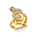 14K Yellow Gold Butterfly, Animal & Lucky Ring - RG3018
