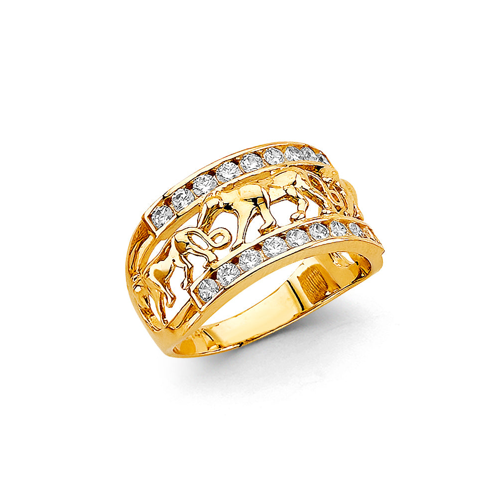 14K Yellow Gold Butterfly, Animal & Lucky Ring - RG3030