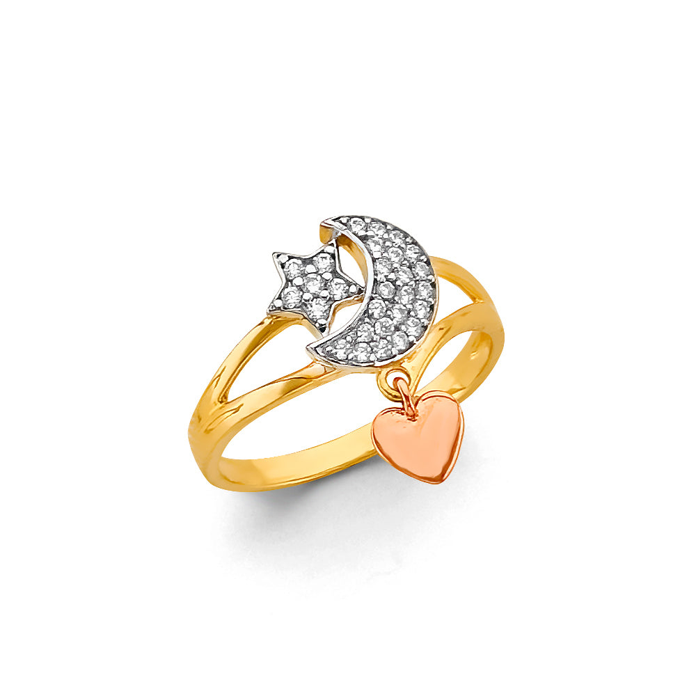 14K Yellow Gold Religious, 15 Años & Crown Ring - RG3038
