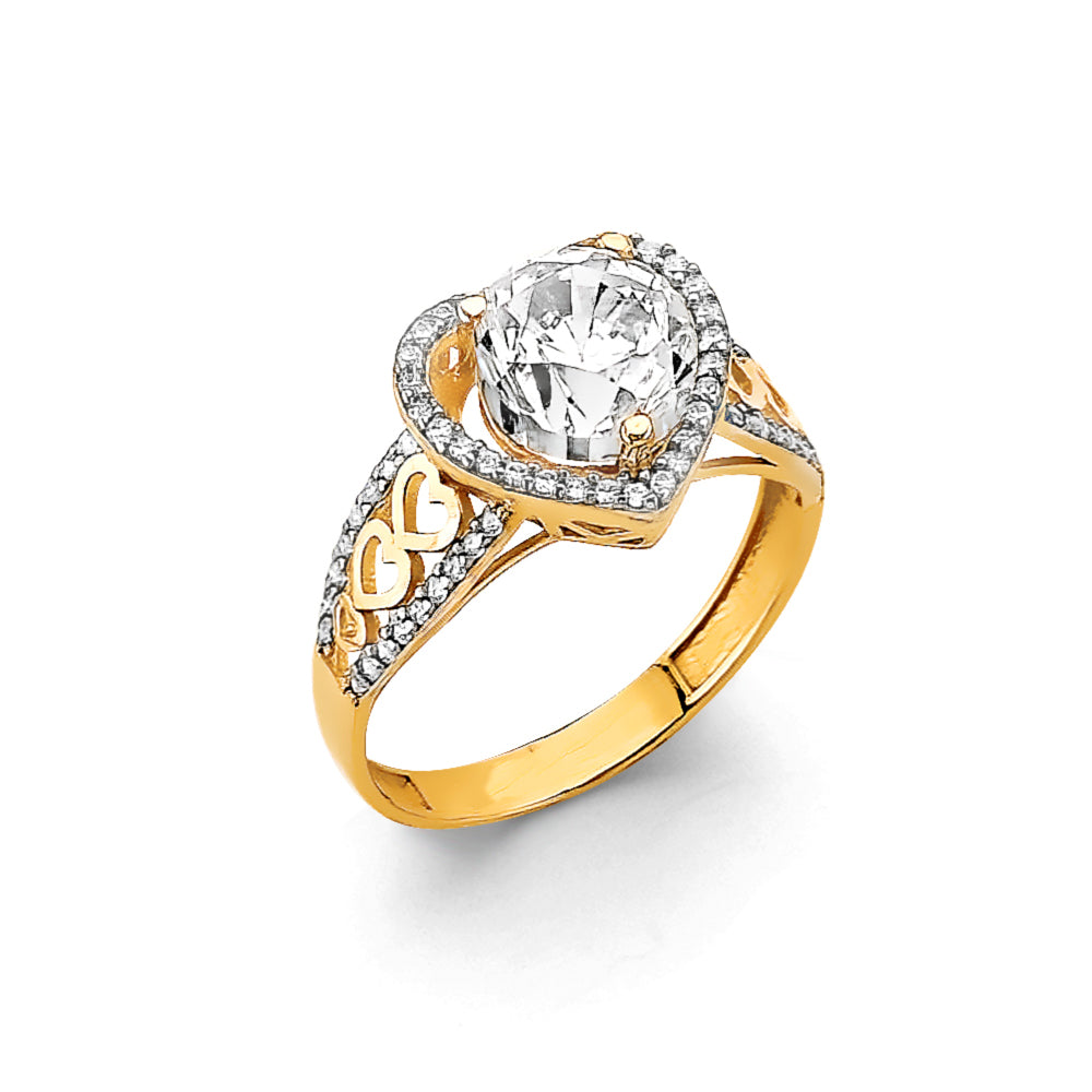 14K Yellow Gold Fancy CZ & Mother's Ring - RG3071