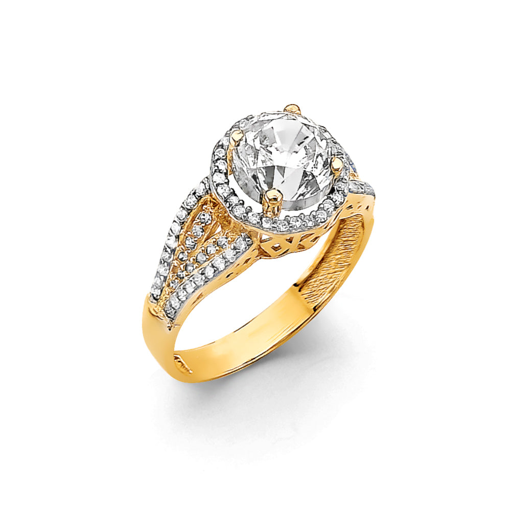 14K Yellow Gold Fancy CZ & Mother's Ring - RG3072