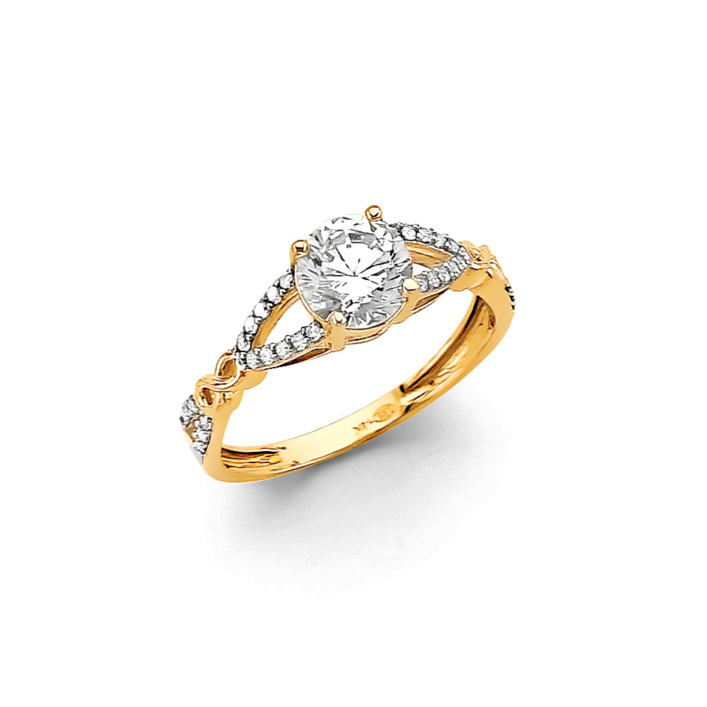 14K Yellow Gold Fancy CZ & Mother's Ring - RG3075