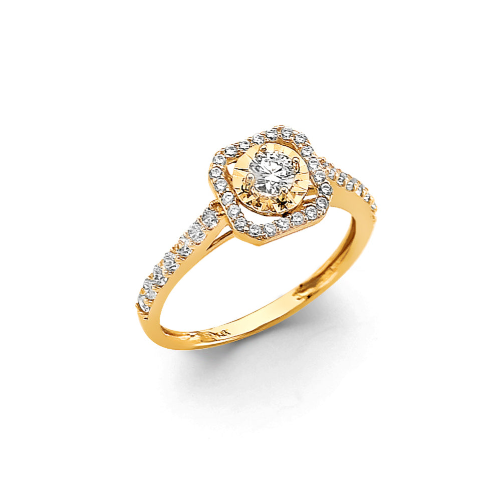 14K Yellow Gold Fancy CZ & Mother's Ring - RG3076