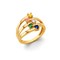 14K Yellow Gold Fancy CZ & Mother's Ring - RG3090