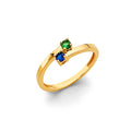 14K Yellow Gold Fancy CZ & Mother's Ring - RG3093