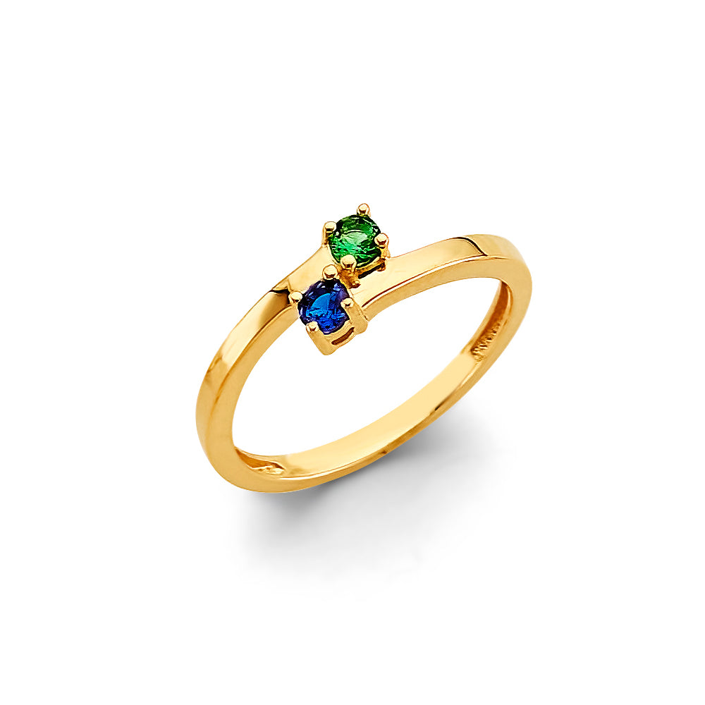 14K Yellow Gold Fancy CZ & Mother's Ring - RG3093