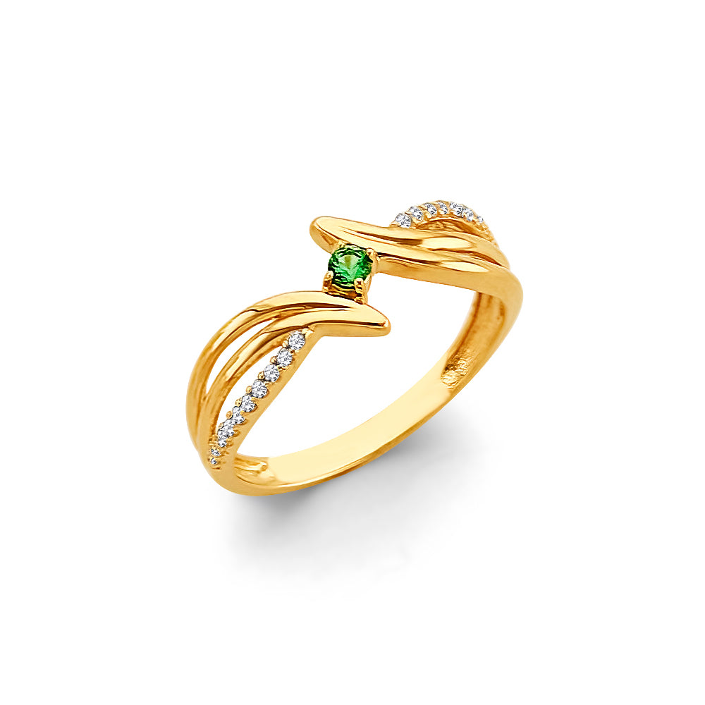14K Yellow Gold Fancy CZ & Mother's Ring - RG3099
