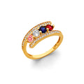 14K Yellow Gold Fancy CZ & Mother's Ring - RG3101