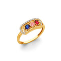 14K Yellow Gold Fancy CZ & Mother's Ring - RG3104