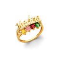 14K Yellow Gold Fancy CZ & Mother's Ring - RG3106