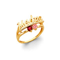 14K Yellow Gold Fancy CZ & Mother's Ring - RG3108