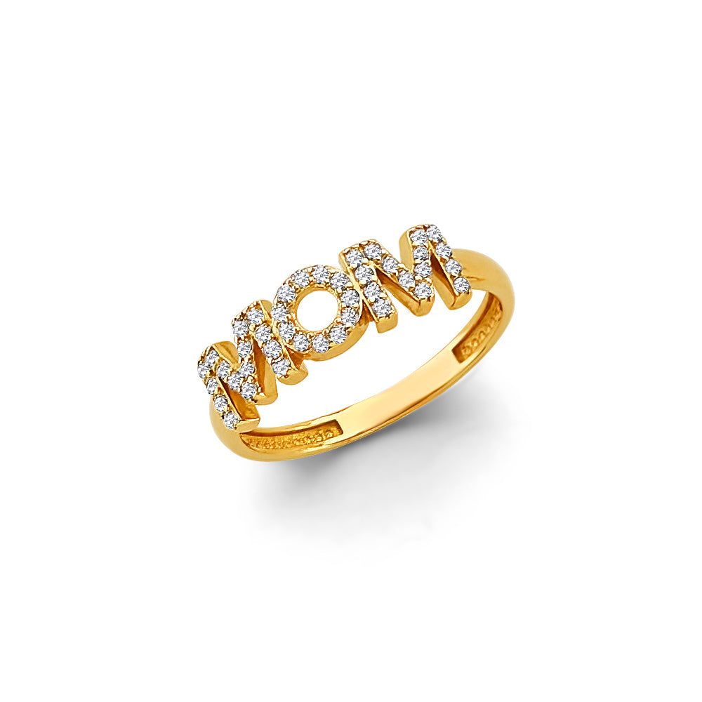 14K Yellow Gold Fancy CZ & Mother's Ring - RG3109