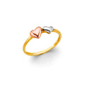 14K Yellow Gold Flower, Heart & Light Ring - RG3112