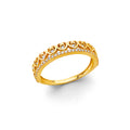 14K Yellow Gold Flower, Heart & Light Ring - RG3118