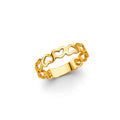 14K Yellow Gold Flower, Heart & Light Ring - RG3119