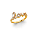 14K Yellow Gold Flower, Heart & Light Ring - RG3124
