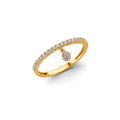 14K Yellow Gold Flower, Heart & Light Ring - RG3130