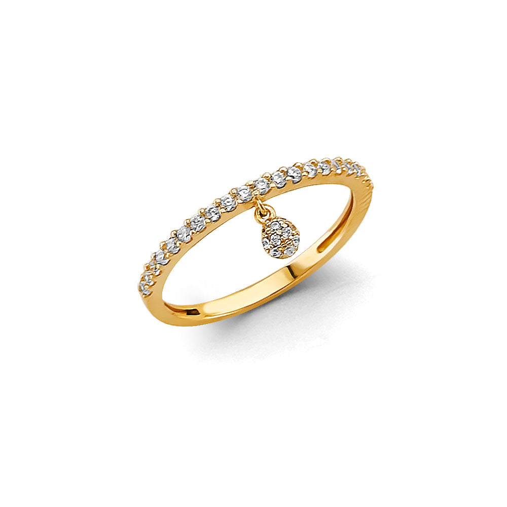 14K Yellow Gold Flower, Heart & Light Ring - RG3130
