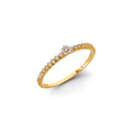 14K Yellow Gold Flower, Heart & Light Ring - RG3131