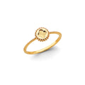 14K Yellow Gold Flower, Heart & Light Ring - RG3135