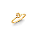 14K Yellow Gold Flower, Heart & Light Ring - RG3138