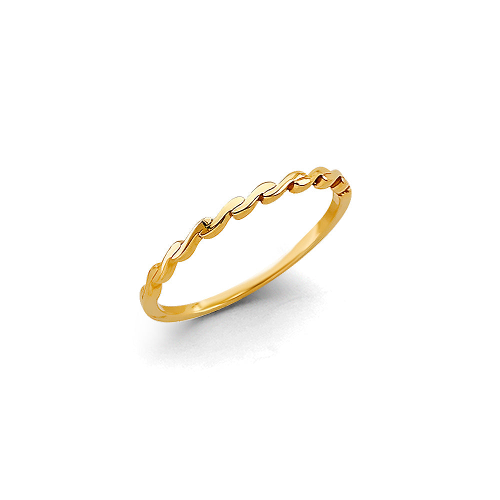 14K Yellow Gold Flower, Heart & Light Ring - RG3141