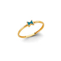 14K Yellow Gold Flower, Heart & Light Ring - RG3143