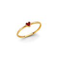 14K Yellow Gold Flower, Heart & Light Ring - RG3144