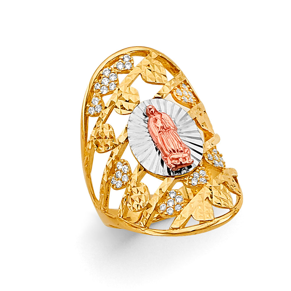 14K Yellow Gold Religious, 15 Años & Crown Ring - RG3167