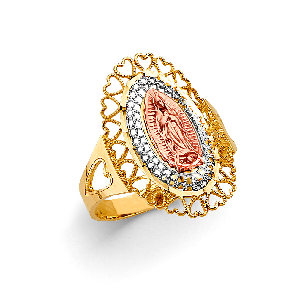 14K Yellow Gold Religious, 15 Años & Crown Ring - RG3170