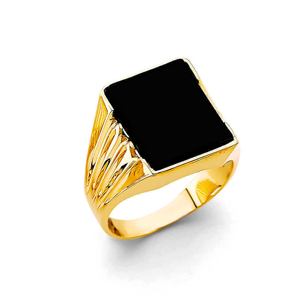 14K Yellow Gold Men's, Signet & Nugget Ring - RG3178