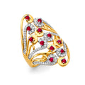 14K Yellow Gold Fancy CZ & Mother's Ring - RG3188