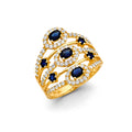 14K Yellow Gold Fancy CZ & Mother's Ring - RG3189