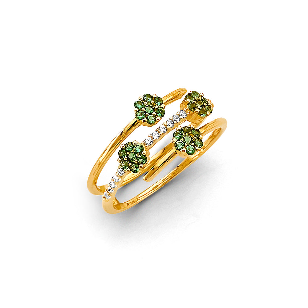 14K Yellow Gold Fancy CZ & Mother's Ring - RG3192