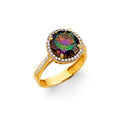 14K Yellow Gold Fancy CZ & Mother's Ring - RG3197