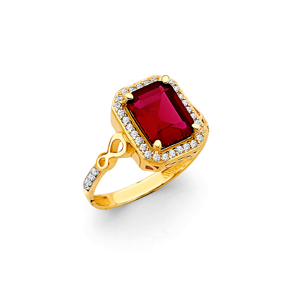 14K Yellow Gold Fancy CZ & Mother's Ring - RG3198