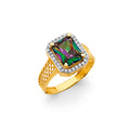 14K Yellow Gold Fancy CZ & Mother's Ring - RG3199