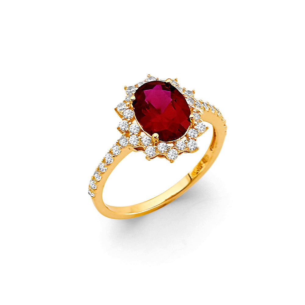 14K Yellow Gold Fancy CZ & Mother's Ring - RG3200