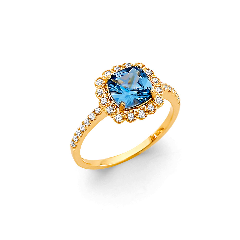 14K Yellow Gold Fancy CZ & Mother's Ring - RG3201