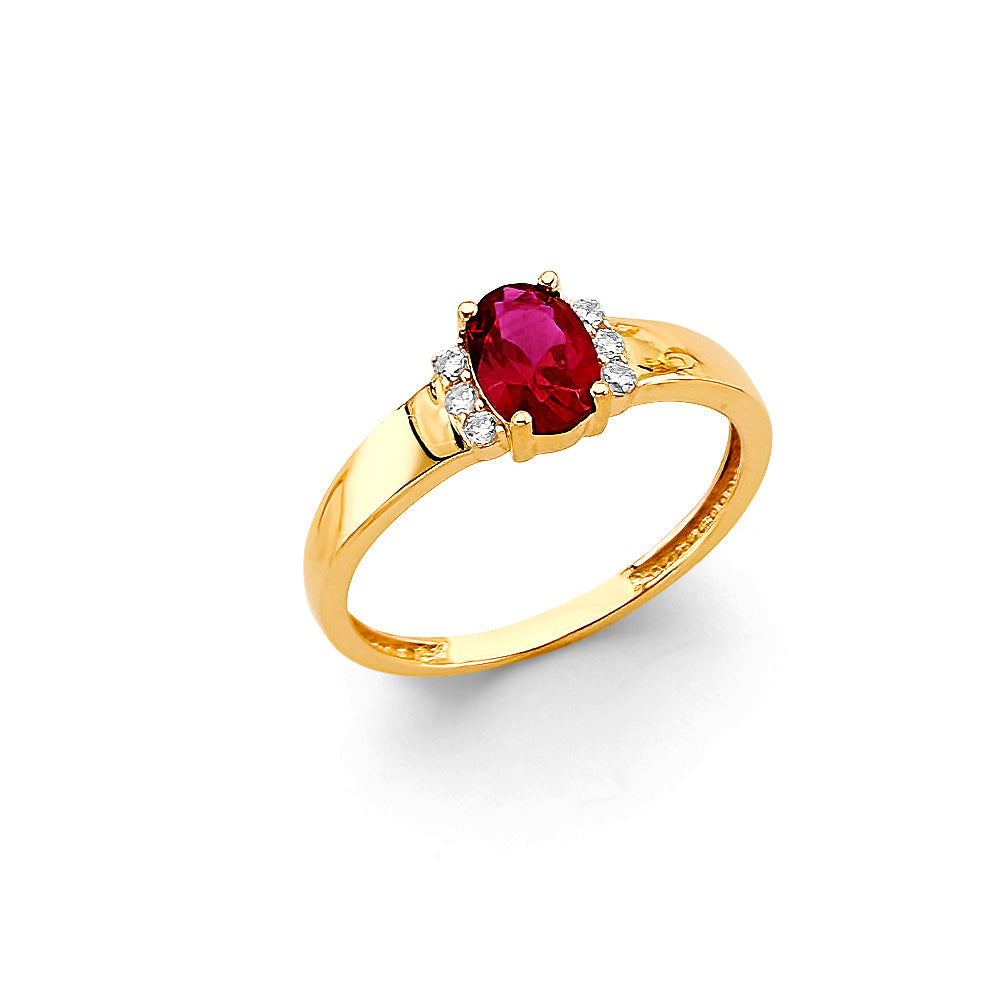 14K Yellow Gold Fancy CZ & Mother's Ring - RG3205