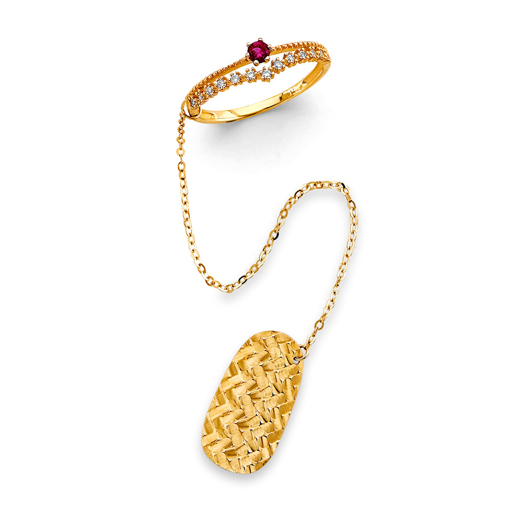 14K Yellow Gold Fancy CZ & Mother's Ring - RG3216