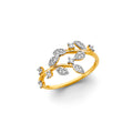 14K Tri Color Flower, Heart & Light Ring - RG3220