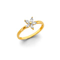 14K Tri Color Flower, Heart & Light Ring - RG3221