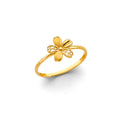 14K Tri Color Flower, Heart & Light Ring - RG3222