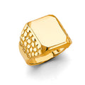 14K Yellow Gold Men's, Signet & Nugget Ring - RG3230