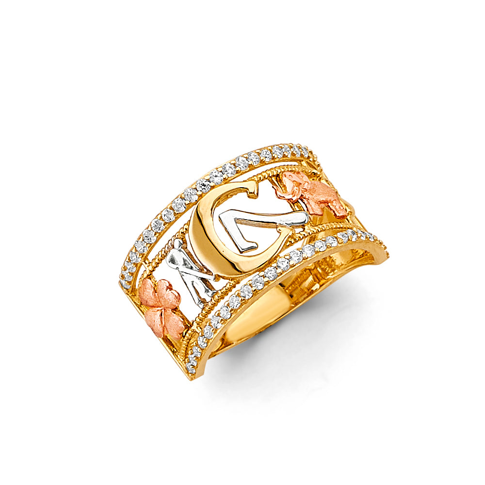 14K Yellow Gold Butterfly, Animal & Lucky Ring - RG3231