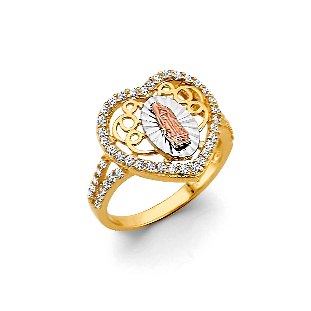 14K Yellow Gold Religious, 15 Años & Crown Ring - RG3289