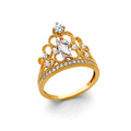 14K Yellow Gold Religious, 15 Años & Crown Ring - RG3296
